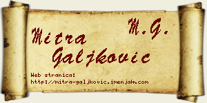 Mitra Galjković vizit kartica